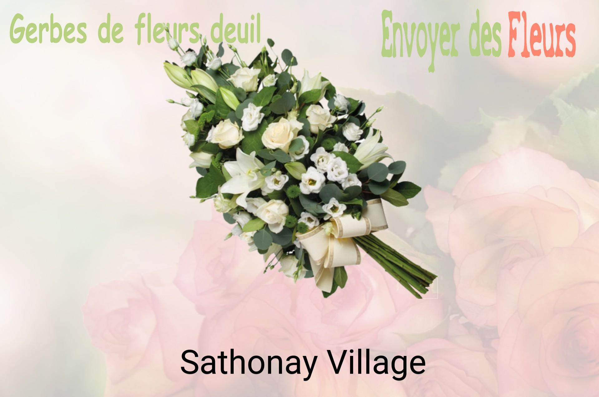 Gerbe de fleurs de deuil livrée à Sathonay-Village